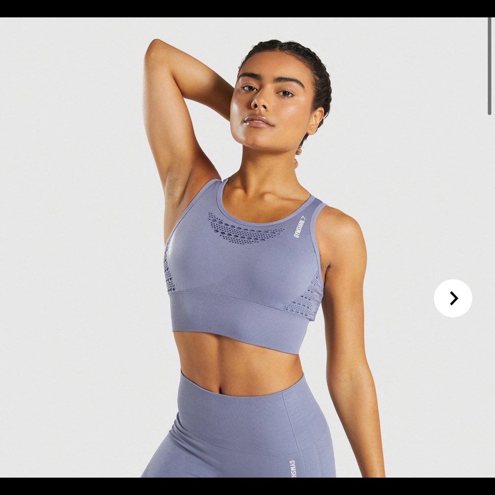 Energy + Seamless Crop Top (Steel Blue)